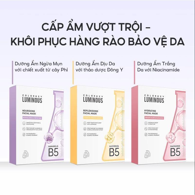Ảnh 3 của Mặt Nạ Giấy COLORKEY LUMINOUS Vitamin B5 Giúp Cấp Ẩm, Hỗ Trợ Phục Hồi Làn Da Nhiều Dưỡng Chất