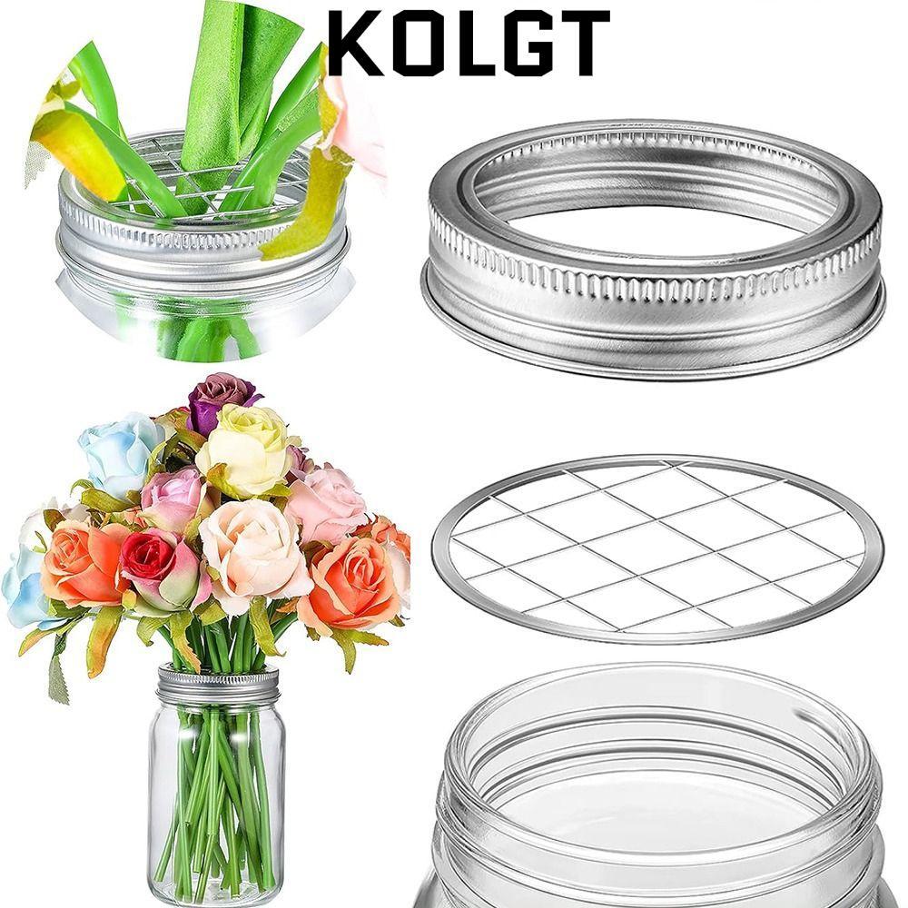 KOLGT 1 Nắp lọ hoa Mason, Nắp tổ chức có lưới vuông Nắp tổ chức hoa, DIY Chèn Mason Lưới tiết kiệm k
