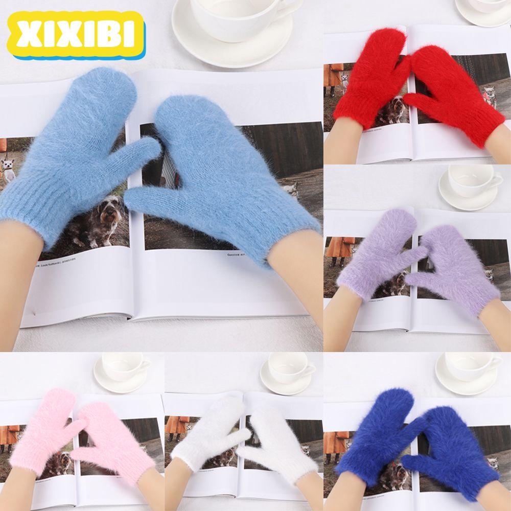 Găng tay lông giả XIXIBI Plus Velvet Fashion Winter Candy Color