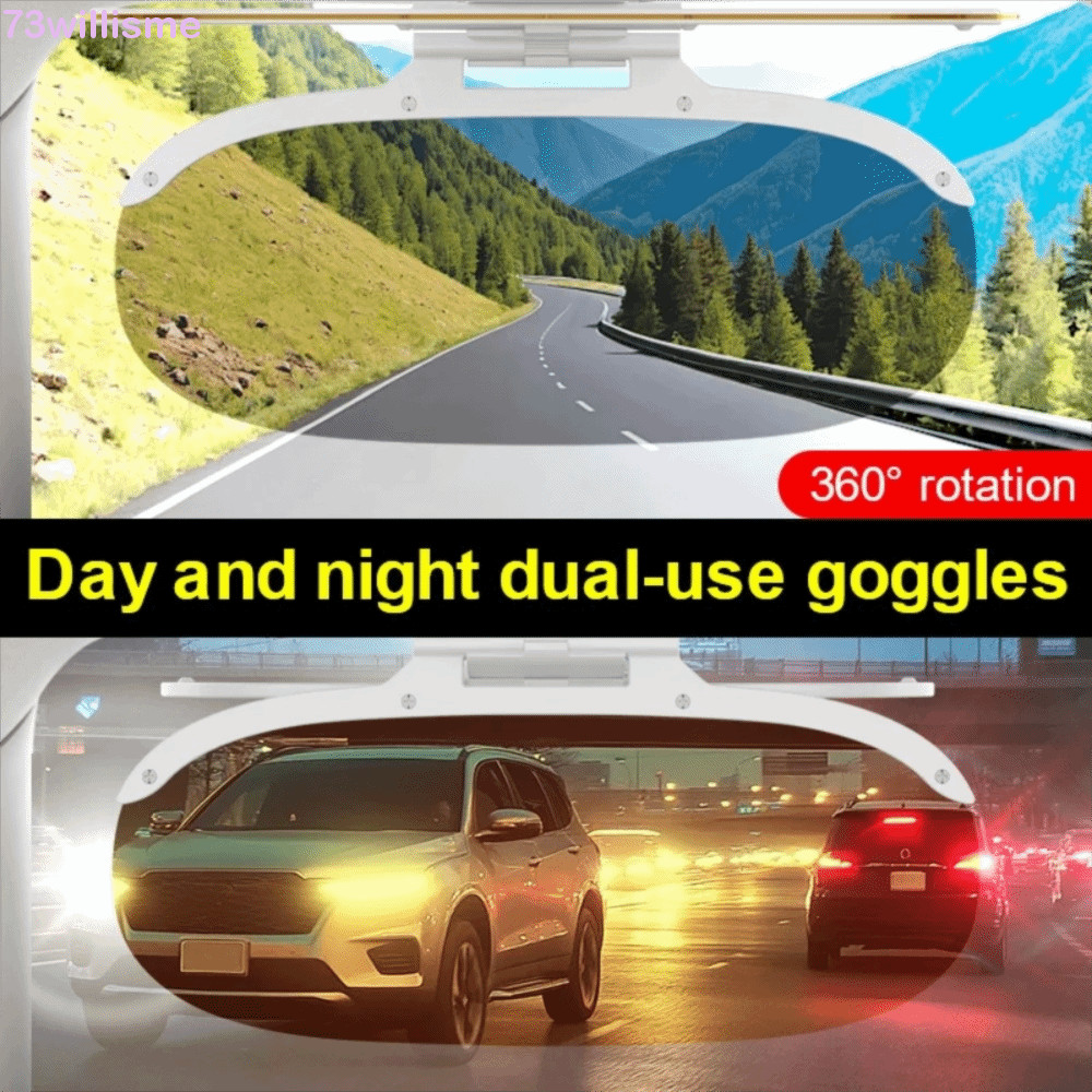 Kính râm chống nắng WILLISME, Tấm che nắng ô tô HD UV, Đồ dùng ô tô Clear View Fold Flip Down Day Ni