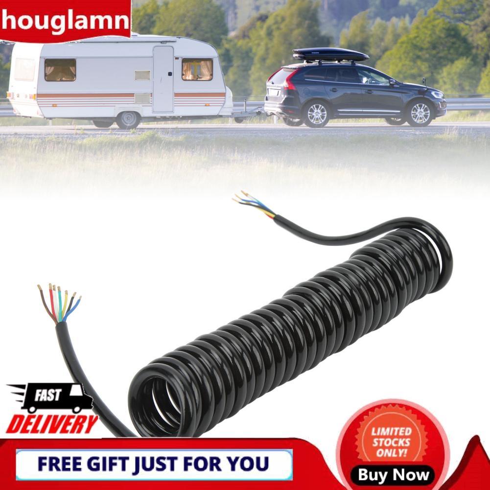 Houglamn Trailer Dây cáp cuộn mở rộng 12,8ft 20AWG 7 lõi ​​Polyurethane Copper cho xe kéo RV