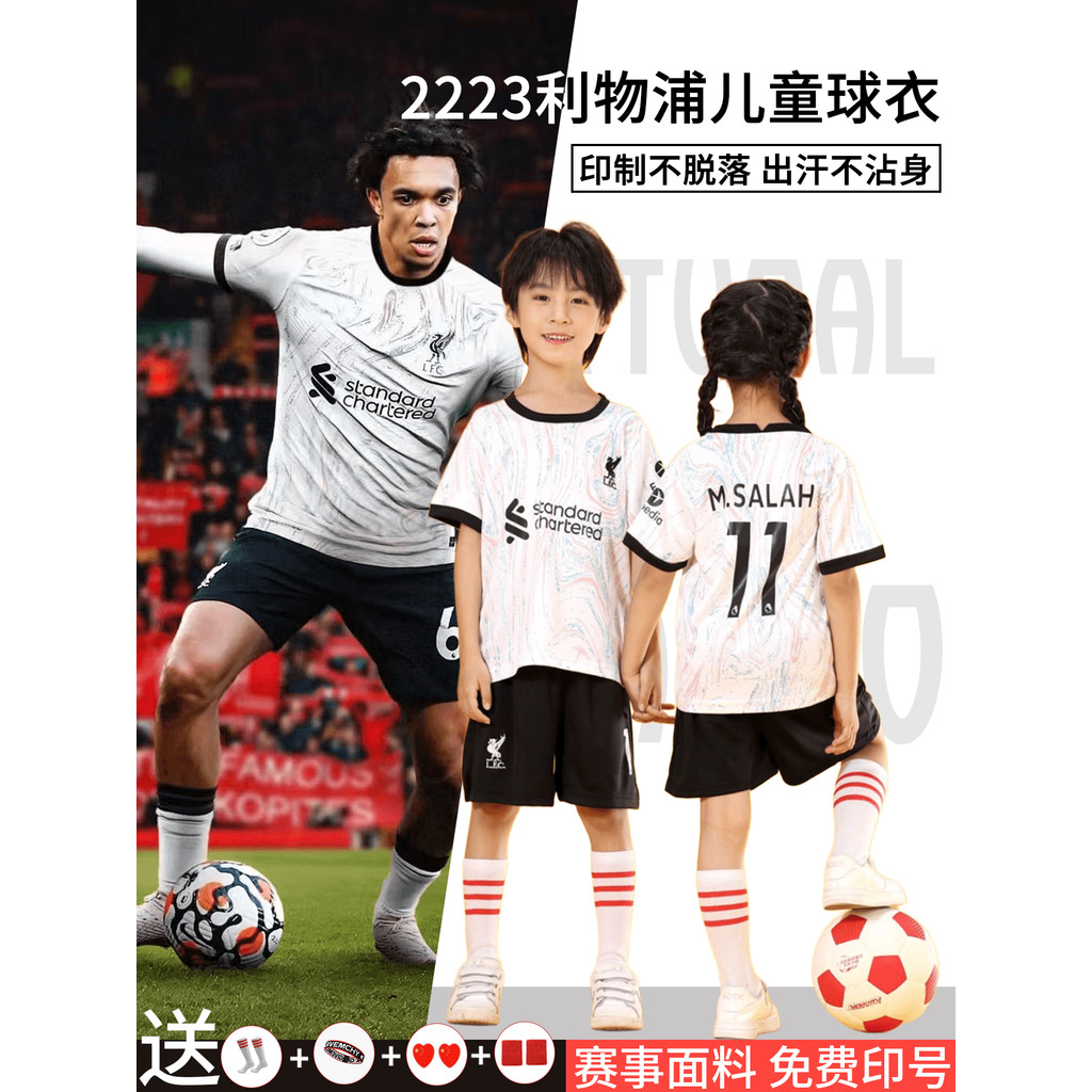 Trẻ Em Liverpool Jersey Nhà Sarah Jersey Phù Hợp Với Nam Tay Ngắn Thi Đấu Đội Huấn Luyện Jersey Học 