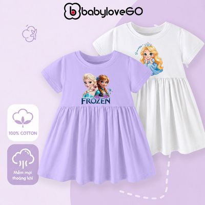 Váy bé gái BabyloveGO, đầm babydoll cho bé chất thun cotton mềm mịn thoáng mát cho bé 1-10 tuổi