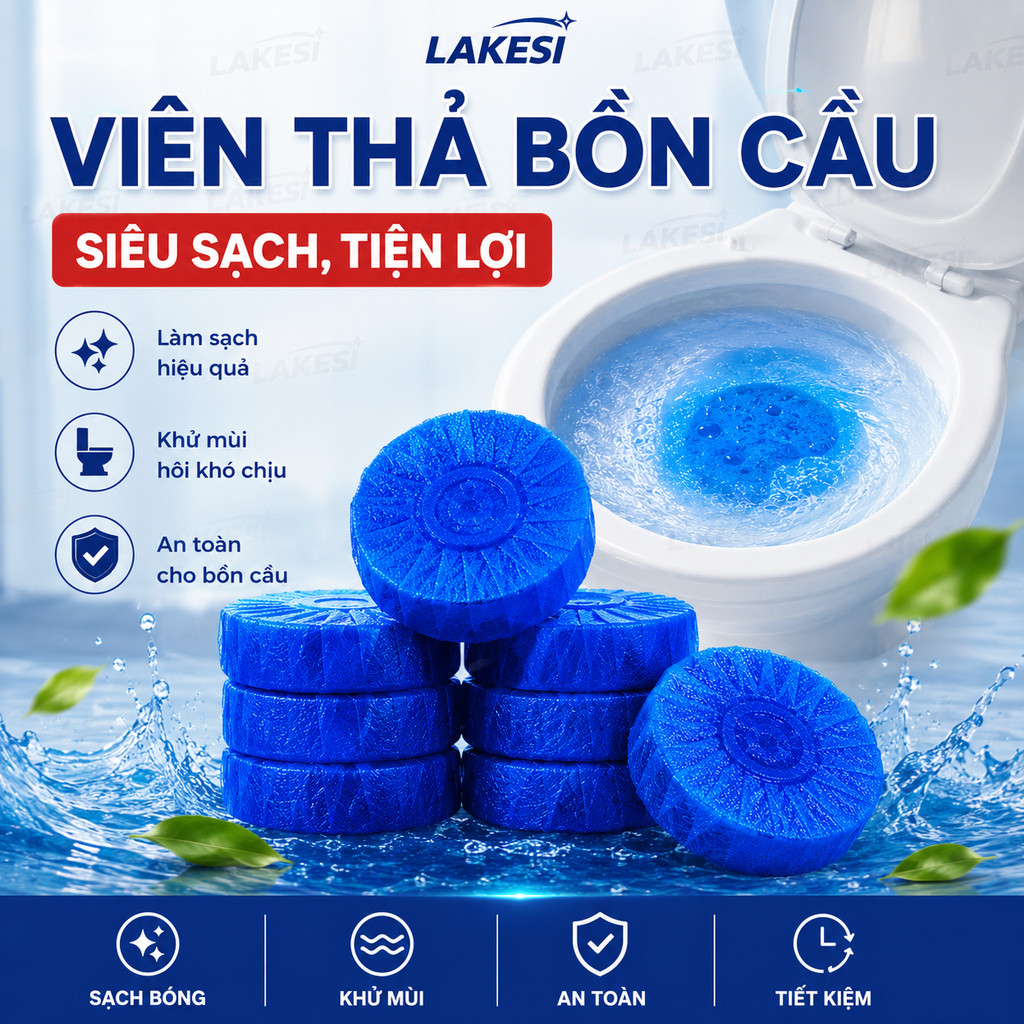 LAKESI Viên Thả Toilet Hương Oải Hương Combo 10 Viên