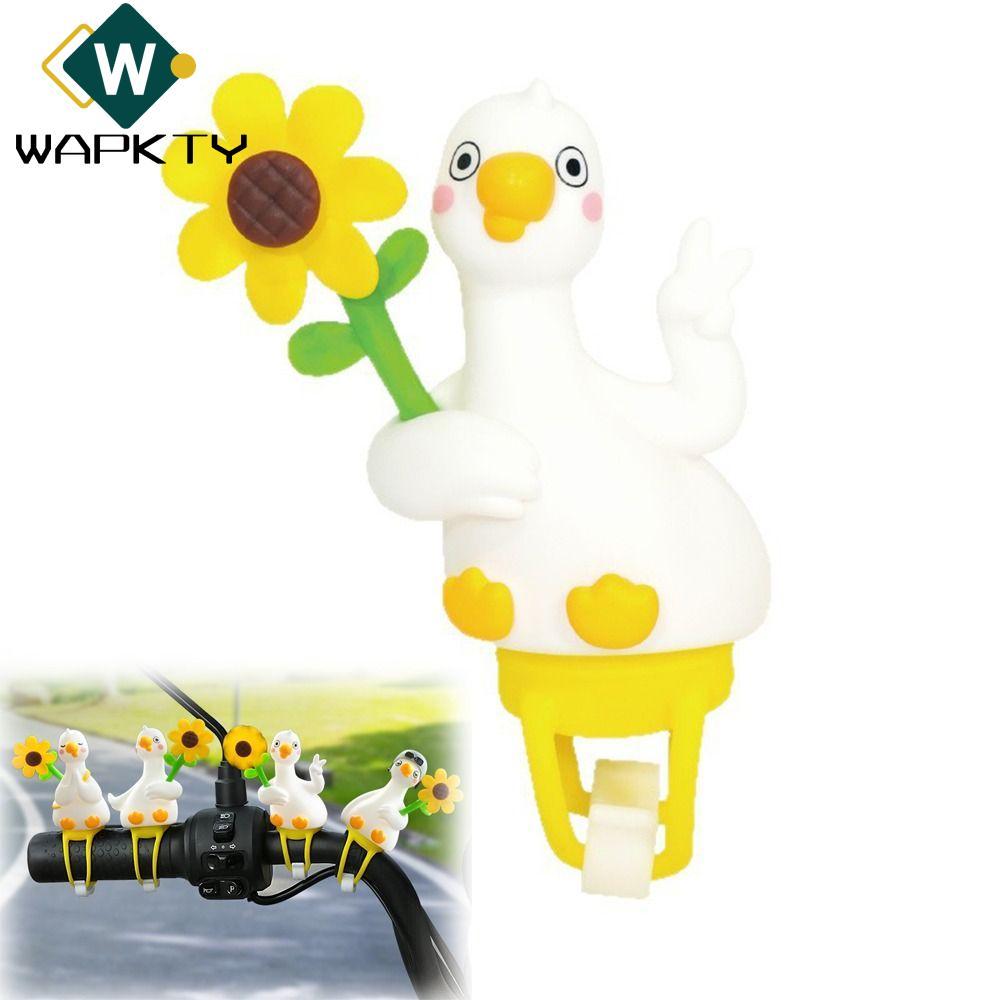 WAPKTY 1 / 4 Vịt Trang Trí Xe Đạp, Xoay Pinwheel Hướng Dương Vịt Tay Lái Trang Trí, Dễ Dàng Lắp Đặt 