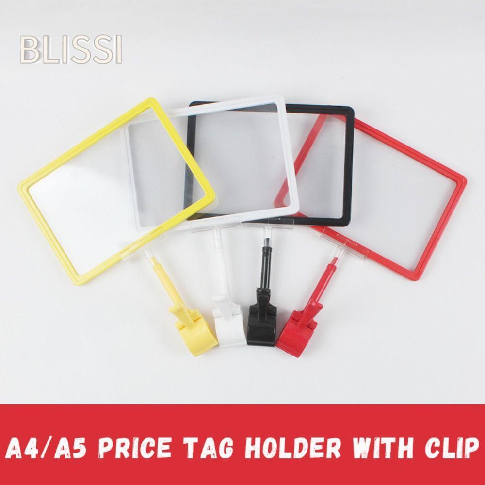 BLISS‌I Price Tag Clip, Kẹp hiển thị giá hàng hóa có thể xoay bằng nhựa, Đa chức năng A4 / A5 màu để