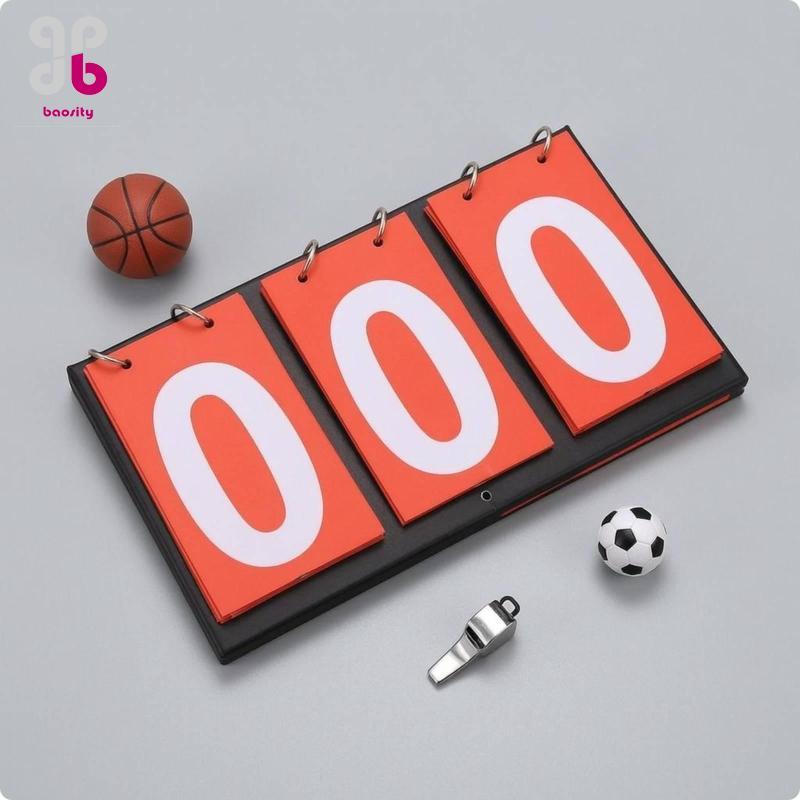 Baosity Manual Flip Scoreboard Bound-Bound Flip Scoreboard Score Keeper White Numerals Thiết bị thể 