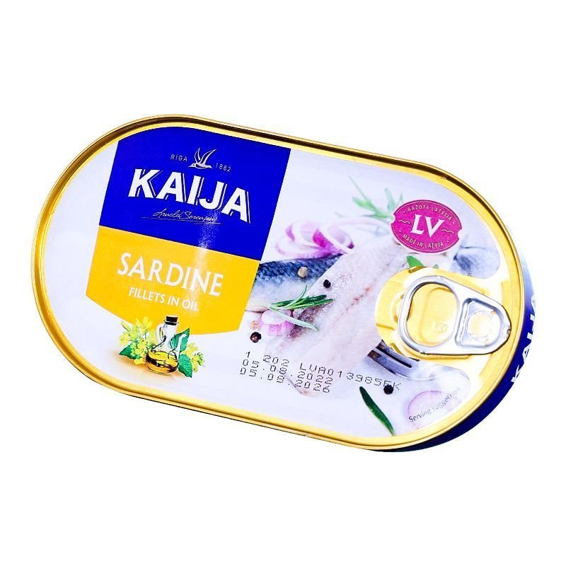 Cá mòi ngâm dầu nhập khẩu Latvia, miếng thịt lớn, tiện lợi cho dã ngoại và du lịch