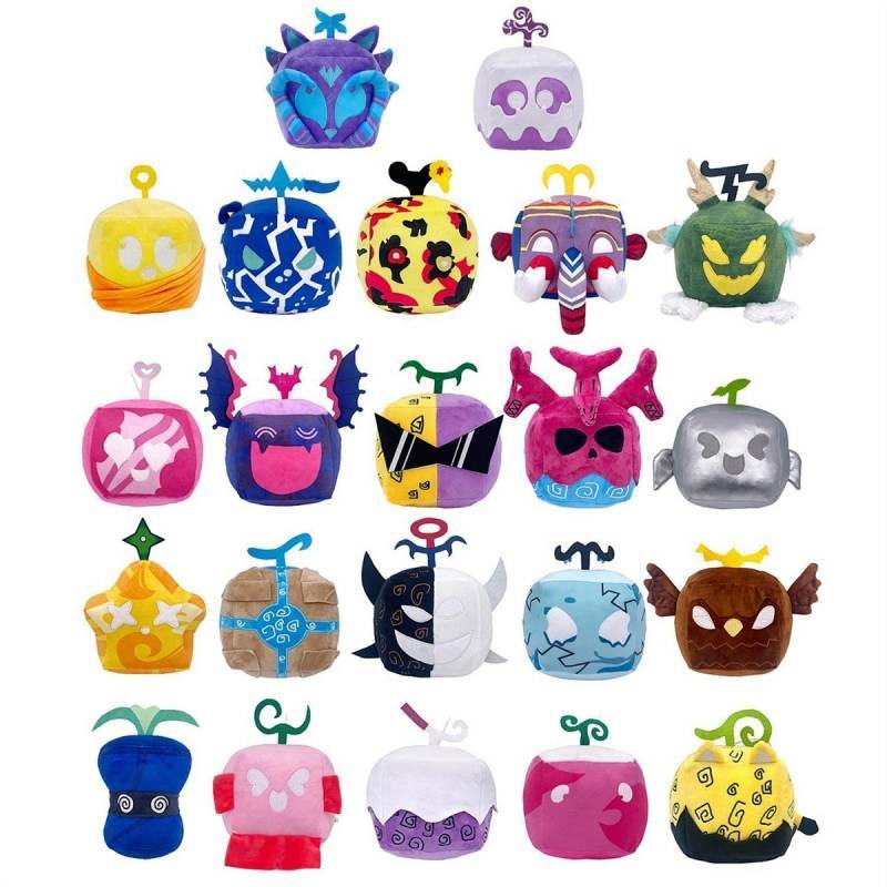 Blox Fruits Surrounding the Game Devil Fruit Fruit Box Leopard Print Doll Plush Toy ukX1
