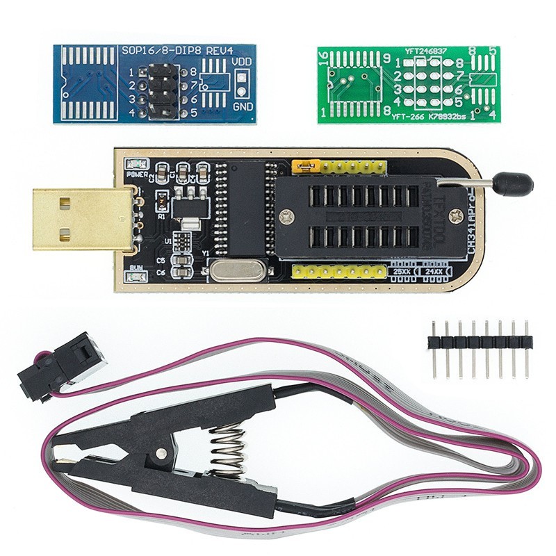 144 Mô Đun BIOS USB CH341A / CH341B 24 25 Series EEPROM SOIC8 SOP8 SOP8 Sop93Cxx / 25CXX / 24CXX DIY