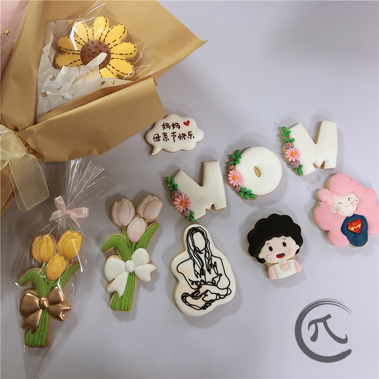 Haruko Ngày Của Mẹ Tulip Đóng Băng Bánh Quy Imprint Chết Chữ Cắt Chết Hoạt Hình Bánh Quy Hoa Hướng D