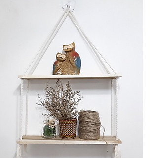 Ván gỗ ép làm kệ macrame 30x10 kèm dây ( nhiều màu )