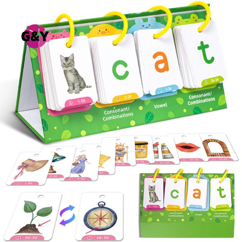 G & Y Kids CVC Words s Phonics Flip Chart Word Builder Sight Words Hoạt động Công cụ học tập Âm ngữ 
