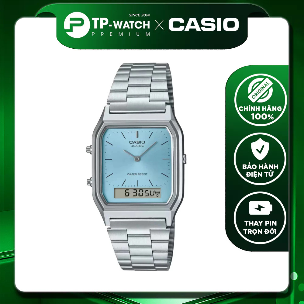 Đồng hồ Unisex dây thép Casio AQ-230A-2A1 | Casio Vintage AQ-230A-2A1