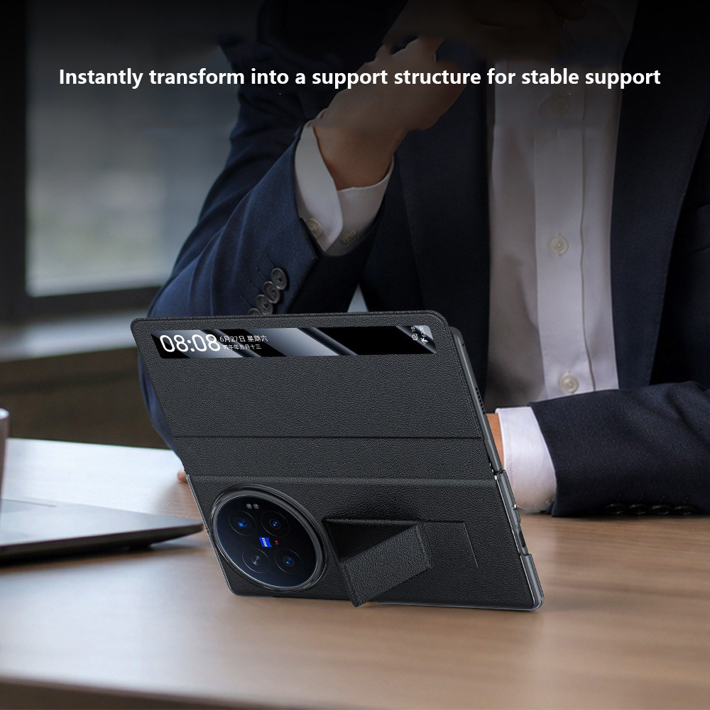 Ví View Smart Windows Leather Flip Phone Case cho Vivo X Fold6 FOLD6 Fold 6 5G Vỏ bảo vệ