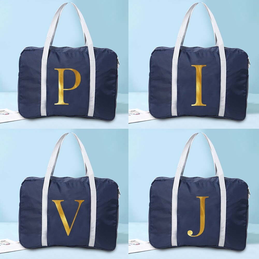 Travel Bag Foldable  Unisex Clothes Organizers Large Capacity Duffle Bag Letter Printed Women Handba