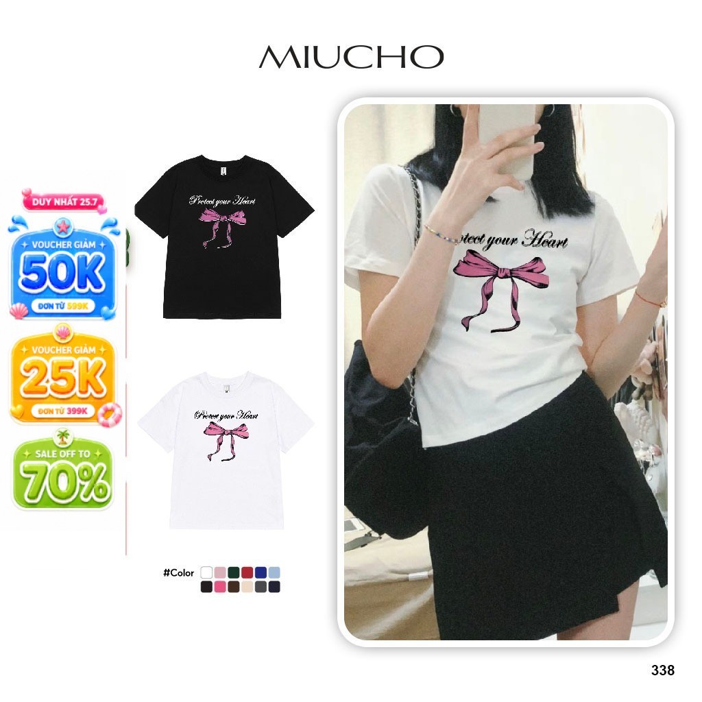 Áo baby tee ABD338 Miucho cổ tròn in graphic