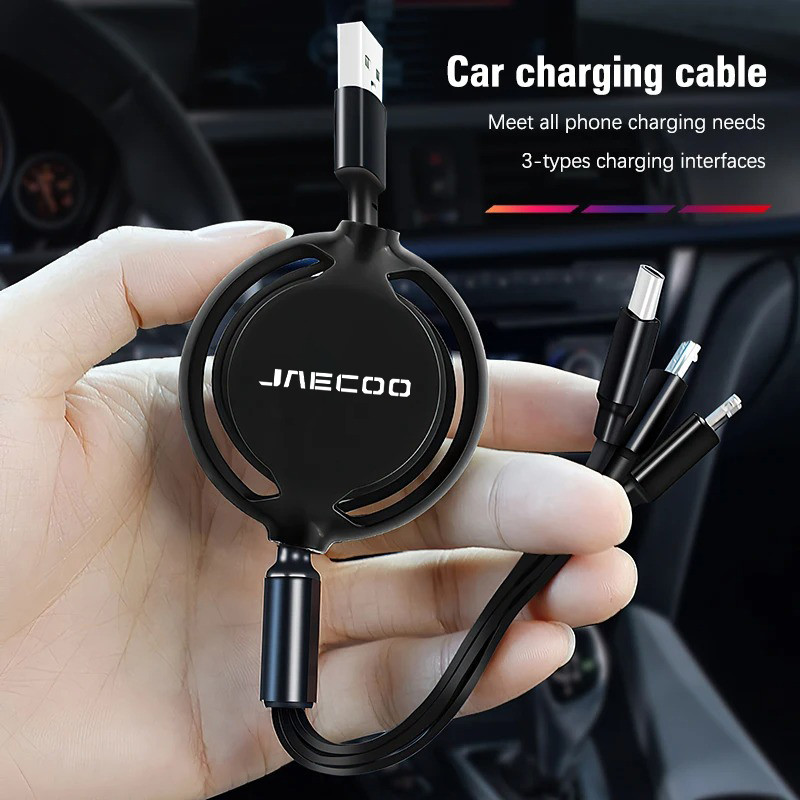 Xe Ô Tô 3 Trong 1 Micro Data Dây USB Loại C 100w Sạc Nhanh Cho CHERY J7 JAECOO 7 8 5 J8 J5