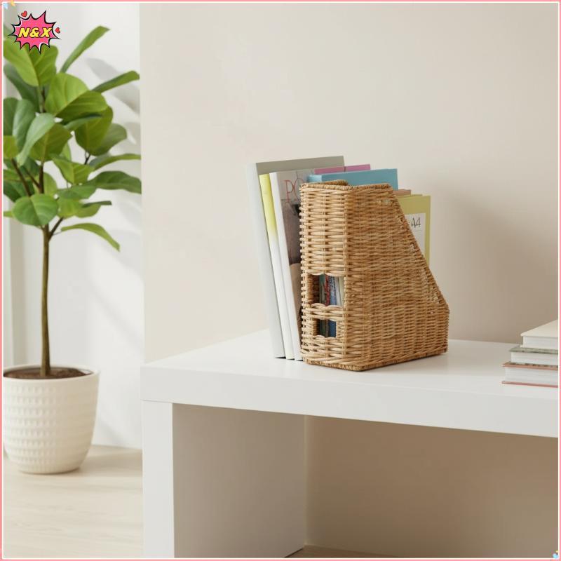 N & X Mây File Holder Magazine Ra Handwoven Desktop Sắp xếp cho Văn phòng tại nhà.
