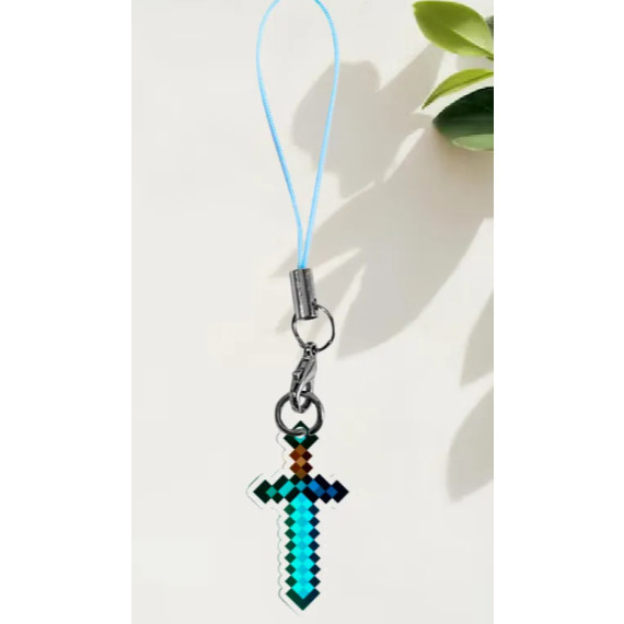 Minecraft diamond sword - phone charm 11