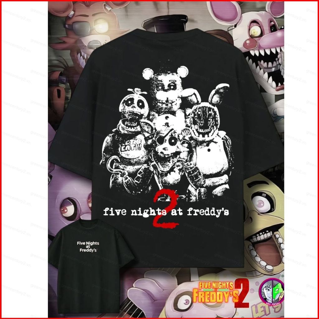 Áo thun cotton Five Nights At Freddy 2 Five Night 's At Freddy mùa hè áo thun mềm tay ngắn