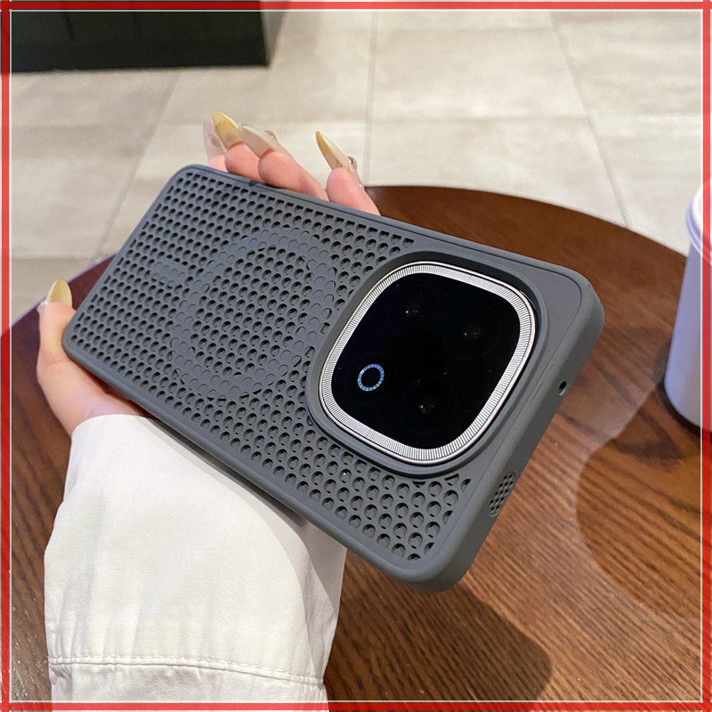 IQOO13 Ốp Điện Thoại Cho IQOO 13 12 Z9 Z10 Zurbo Pro Neo 10 Pro Lưới Tản Nhiệt Vỏ Bảo Vệ TPU + PC Ch