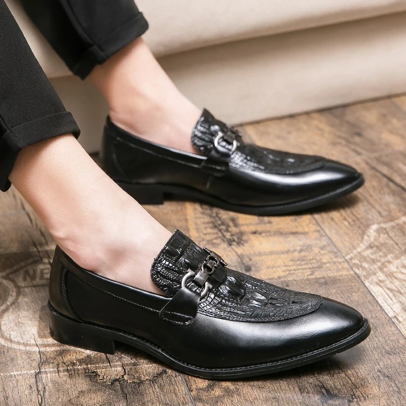 Mới Đầm Da Lofer Nam Cổ Điển Giày Công Sở Cho Nam Đảng Xã Hội Da Giày Slip On Cưới Văn Phòng Nam JPI