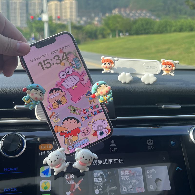 Crayon Shin-Chan Giá Đỡ Điện Thoại Ô Tô Giá Đỡ Điện Thoại Ô Tô Điều Hướng Xe Hoạt Hình Đa Năng Crayo
