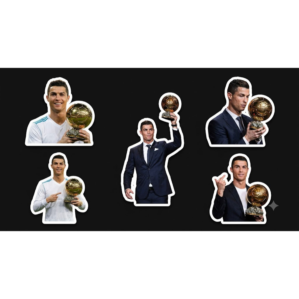 Bộ 30 sticker decal hình dán Cristiano Ronaldo, hình dán Messi, hình dán laptop