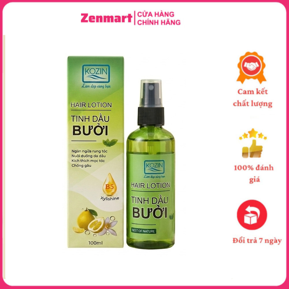 Tinh dầu bưởi KOZIN Hair Lotion 100ml – Kích thích mọc tóc, Ngăn ngừa rụng tóc, Giảm gàu