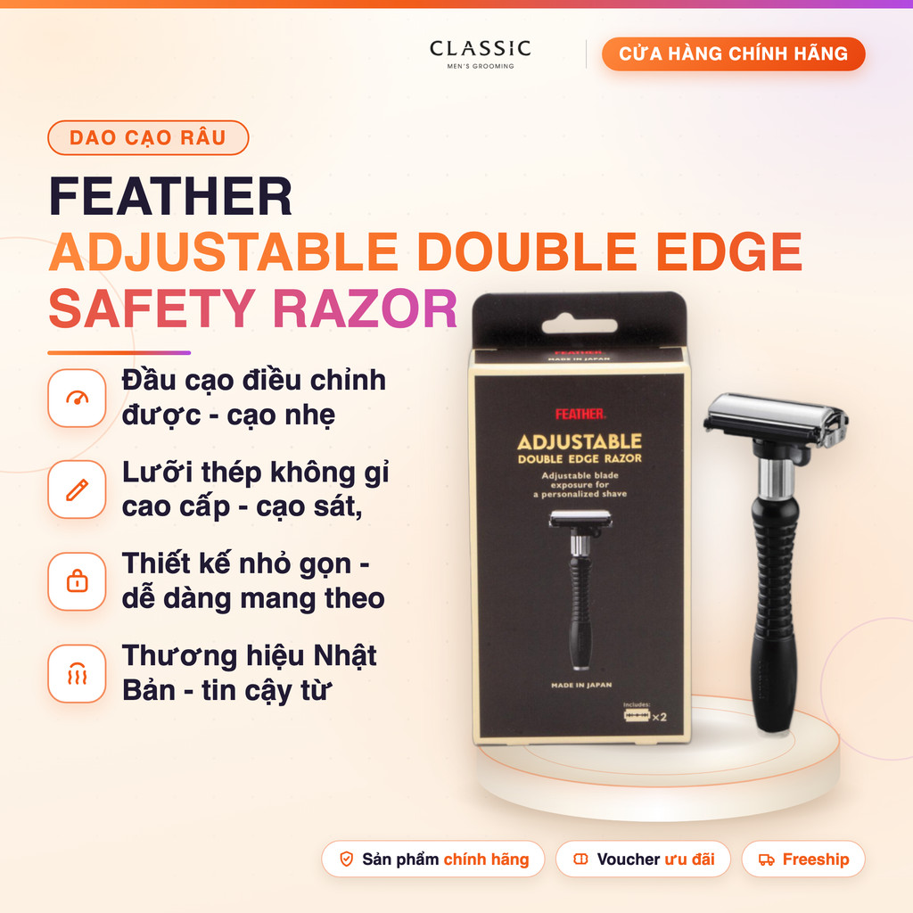 Dao Cạo Râu Feather Adjustable Double Edge Safety Razor