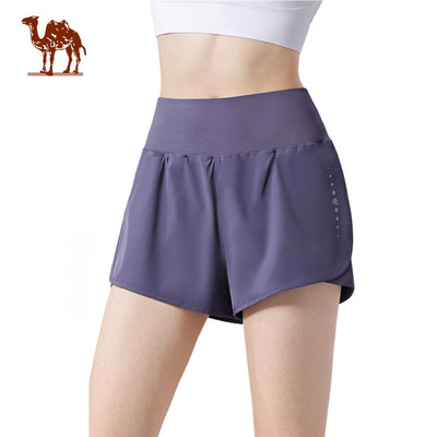 Quần short tập Yoga có chiều rộng cao dành cho nữ CAMEL CROWN – Quần short thể thao nâng mông chống rò rỉ để chạy bộ & tập thể dục