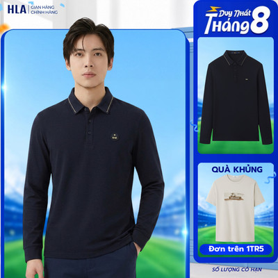 Áo Thun Phối Polo Nam Dài Tay Màu Đen Trơn - Công Sở, Dáng Ôm Vừa Vặn, Chất Liệu Mềm Mịn, Co Giãn 4 Chiều
