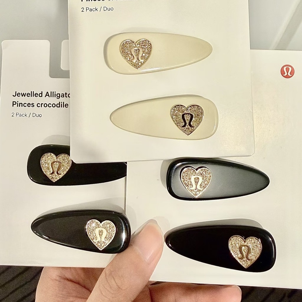 New lulu Heart-shaped hair for women, elegant fringe clips, duckbill clips, top clips, bangs side BB