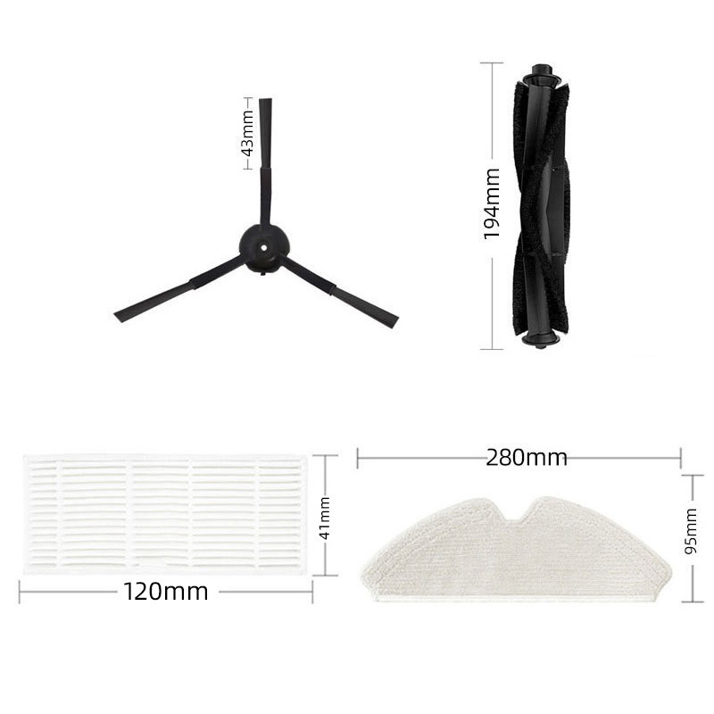 Thích hợp cho phụ kiện Robot quét Pusanic M7Pro Bàn chải bên Lưới lọc vải Bàn chải chính Túi đựng bụ
