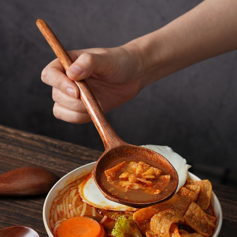 Pink wood rice spoon, Japanese-style wooden spoon, wooden spoon for eating, new product for eating r