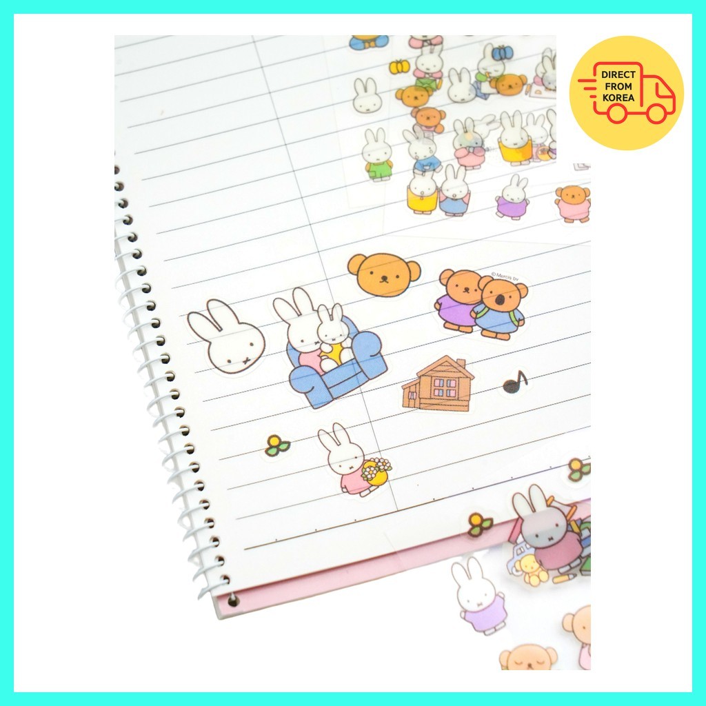 [daiso] Nhãn dán nhân vật Miffy, 3 cái/ Nhãn dán Hàn Quốc/ vật miffy/ Chính hãng của HOLYALL