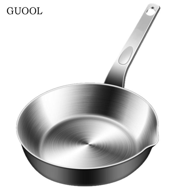 Chảo chiên không gỉ Chảo đáy phẳng nhỏ Thép 316 Nhiều lớp