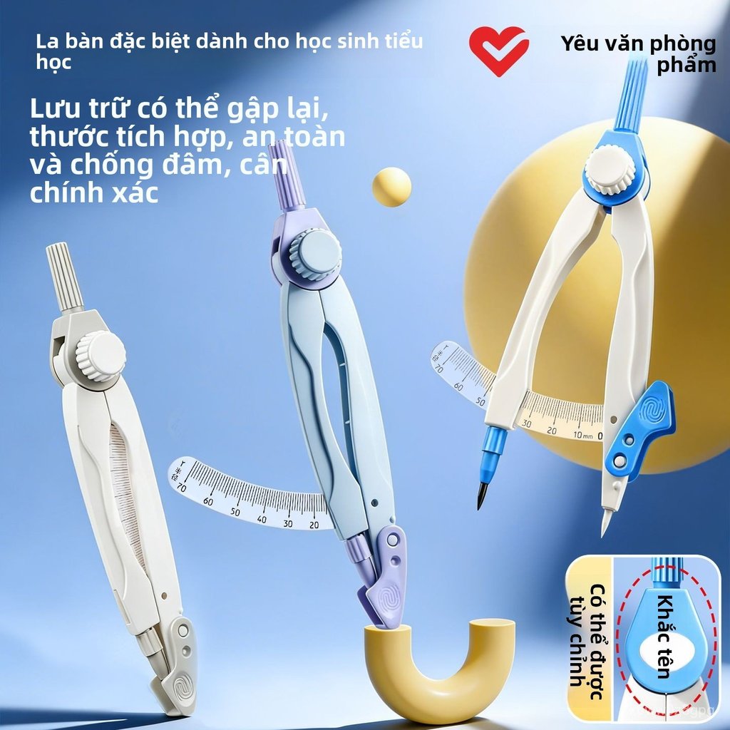 Compa kim loại kỹ thuật số có vạch chia độ chuyên dụng cho học sinh cấp 2 và cấp 3