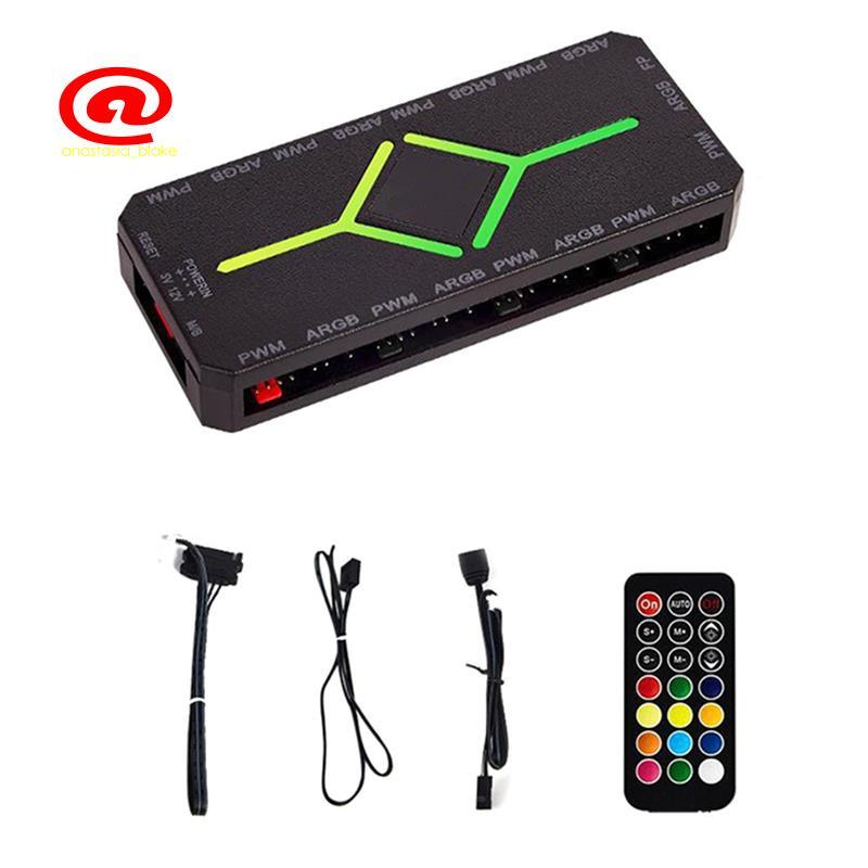5V 3 Pin ARGB Bộ Điều Khiển Quạt Làm Mát Hub Quạt PWM Hub Hub ARGB Cho Máy Tính ARGB Vỏ Quạt
