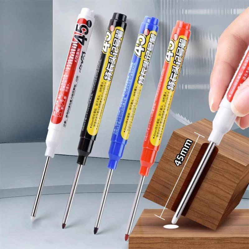 GHX Bút Đánh Dấu Đầu Dài Chống Thấm Nước Qui-Dry Ink 45 Mm Đầu 1 Chiếc Cho Chế Biến Gỗ Xây Dựng Đánh