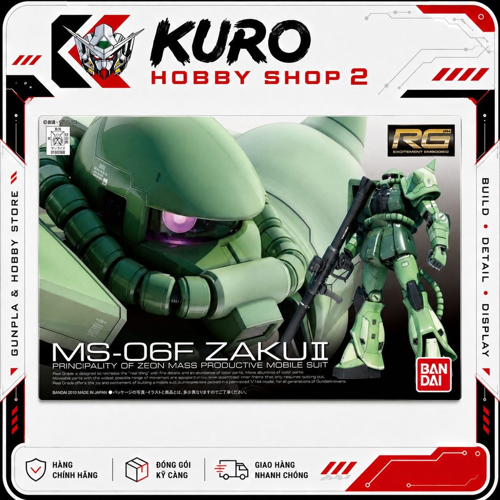 RG 1/144 Ms-06F Zaku II - Mô Hình Lắp Ráp Bandai