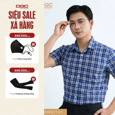 Áo Sơ Mi Nam Ngắn Tay DGC Dáng Suông Smart Casual, Chất Vải Thoáng Mát - SASNBE69M