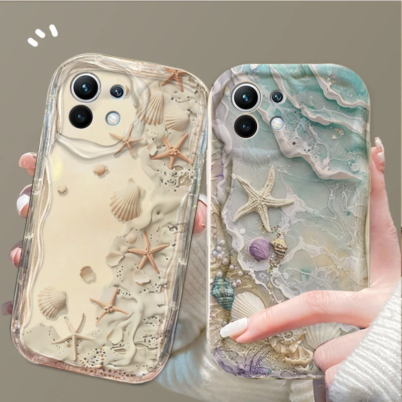 Beach Ocean Wave Seashell Starfish Conch Cover Cho POCO F8 Ultra F7 M7 X8 Pro X5 X6 X7 F6 X3 M6 Xiao