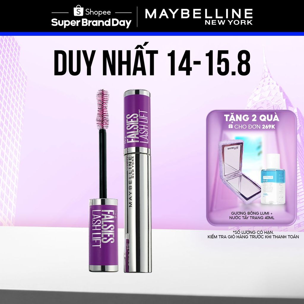 Mascara Uốn Mi, Nâng Mi và Làm Dày Mi Maybelline New York Falsies Lash Lift 8.6ml