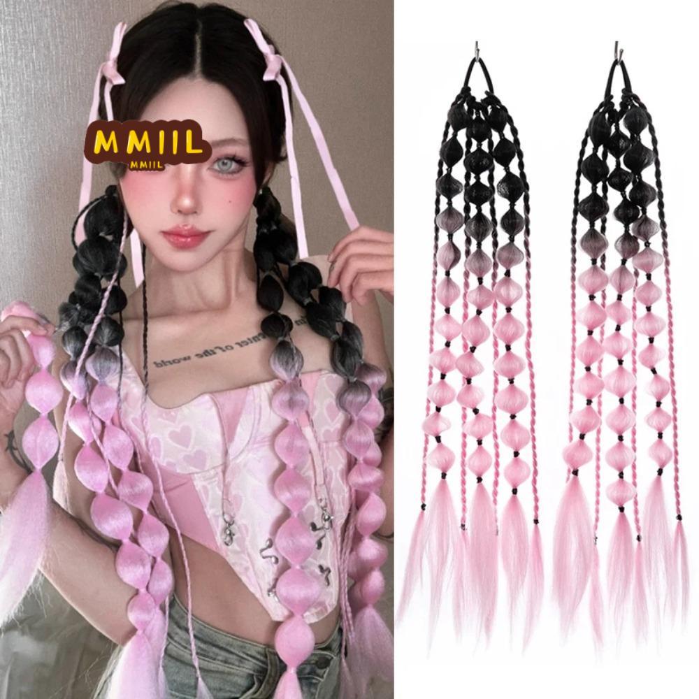 HIFUN Bubble Jumbo Braid, Lantern Braid Ponytail Extension Twist Braid Bulk, Hairpiece Handmade bện 