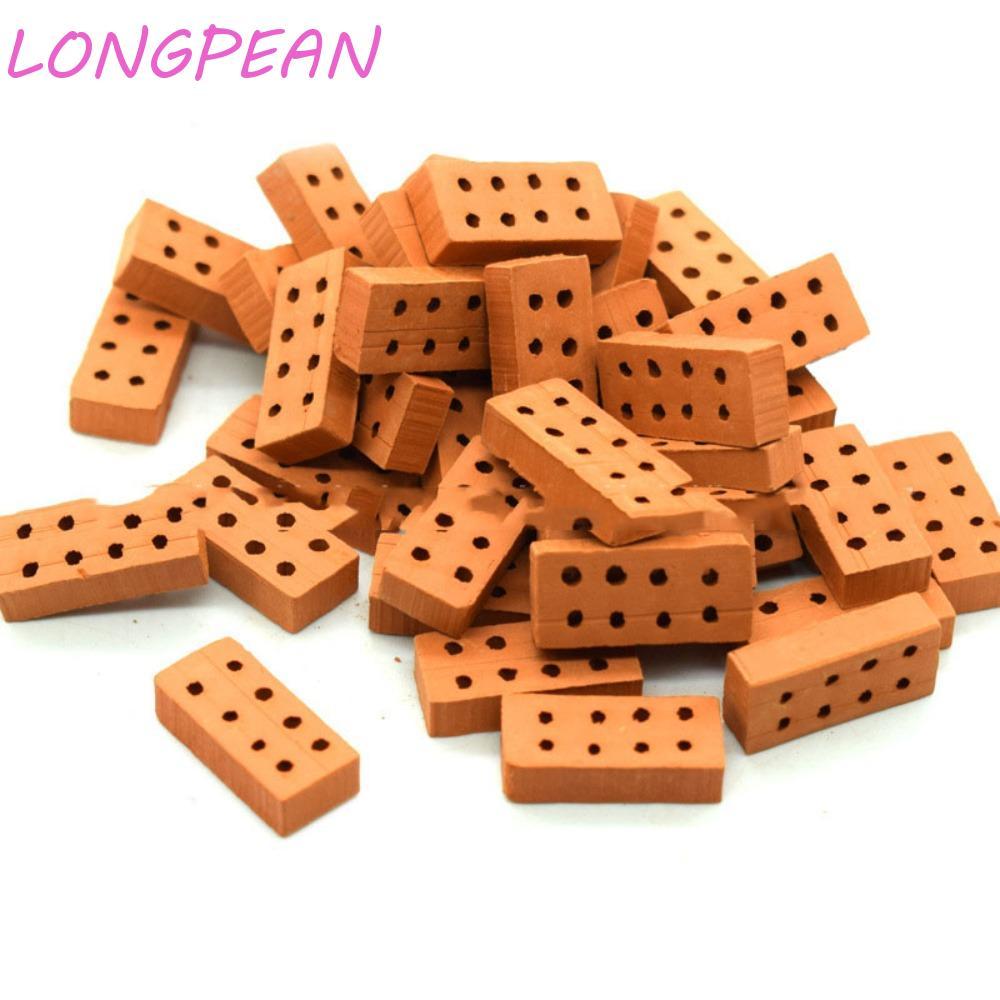 Đồ chơi gạch giả LONGPEAN DIY, Mô hình gạch mini thật màu đỏ 1 / 12 1 / 16, Gạch thu nhỏ bê tông Min