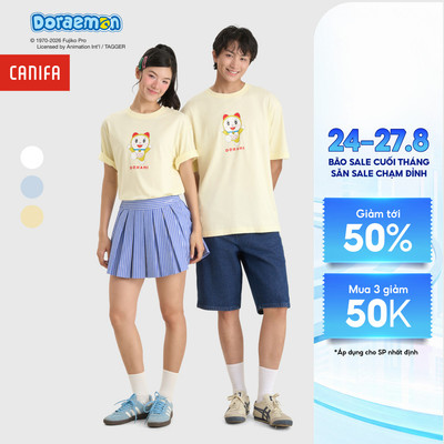 Áo phông unisex người lớn CANIFA Cotton USA 5TS26S004