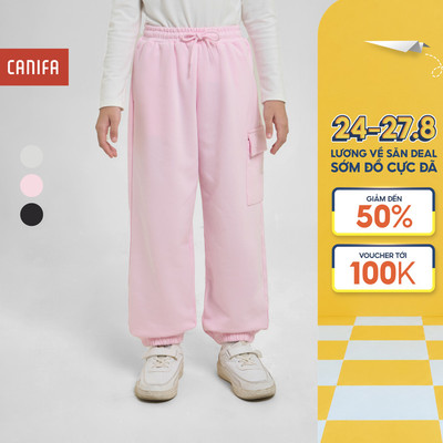 Quần nỉ bé gái CANIFA túi hộp bo chất cotton pha mềm mại giữ ấm 1BP25W003