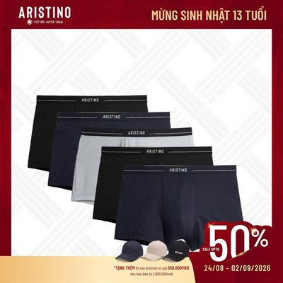 [Combo 5] Quần Lót Nam Boxer Aristino Chất Vải Mềm Mịn, Thoáng Khí, Thoải Mái - ABX003EXP05